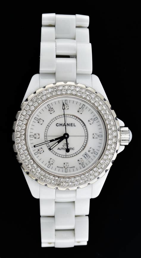 chanel automatic j12|Chanel j12 diamond bezel.